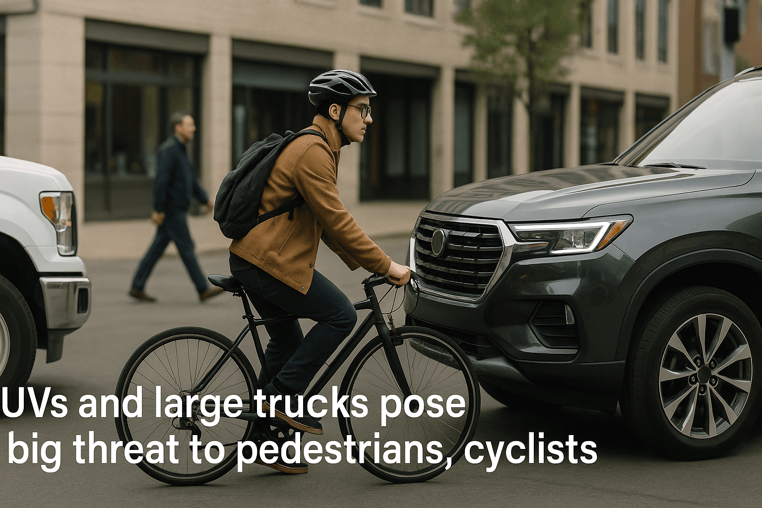 SUVs and large trucks pose a big threat to pedestrians, cyclists